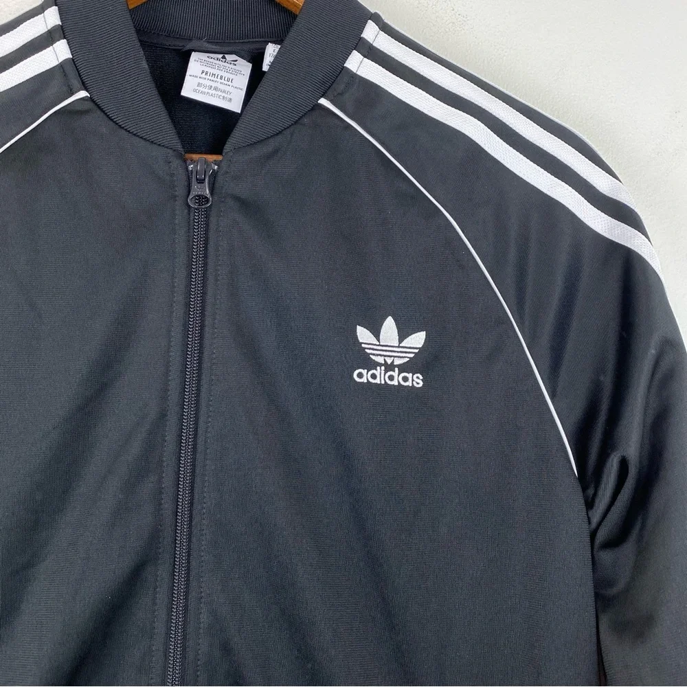 Adidas size XL Youth Black White 3-Stripes Adicolor Track Jacket